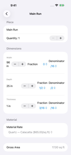 Screenshot: piece editor with edges and cutouts